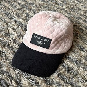 Kendall & Kylie Quilted Pink and Black Velvet Hat